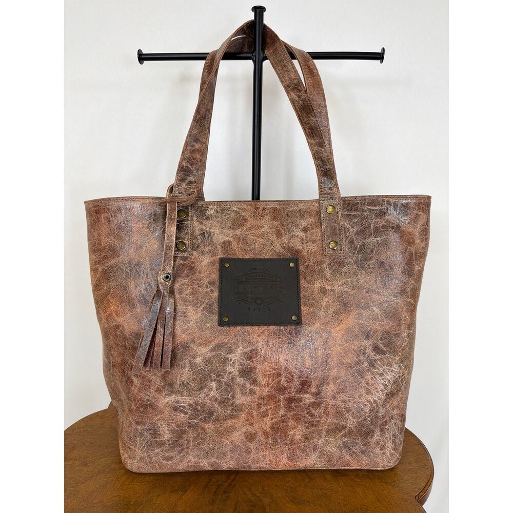NWT Corral Boots Brown Distressed Cowhide Leather Fringe Handbag